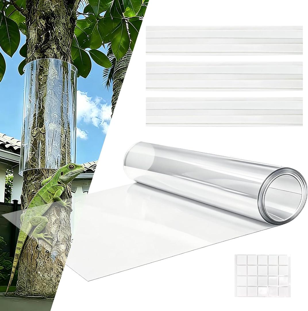Iguana Tree Wrap for Iguana Prevention, Thickened PET Plastic Tree Trunk Protector Guard for Damaged Bark, Anti-Reptiles Climbing Barrier Tree-Safe Guard with Tape & Nano Adhesive(94.5*15.75in)