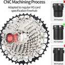 MEROCA 10/11/12/13 Speed Cassette Ultra-Light 11-52T Bike Cassette Fit Mountain Bike/Road Bike/XC/DH/AM, Compatible with Sh*Mano HG Hub Driver