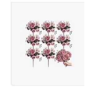 Leinuosen 6 Set Artificial Hydrangea Flowers and Plastic Vases Set Centerpieces Table Decorations Silk Fake Hydrangea Full Flowers Heads with Stems Bulk for Wedding Home Baby Shower (Pink)