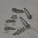 7 Pcs Silver Hair Clips for Women: 12 Pairs Metal Bangs Hair Clip Pins & Barrettes - Alligator Clips & Star Hairclips for Styling