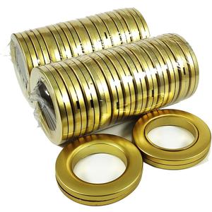 24PCS Standard U.S. Size Curtain Eyelet Rings, 1.38in35mm Inner Diameter Plastic Gromet Rings for Curtain Rods, Also for Shower Curtains. (Matt Golden)