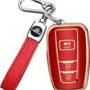 MILD EAST for Toyota 4Runner Key Fob Cover with Keychain Compatible with 2016-2024 RAV4 Camry Prius Prado Highlander Avalon