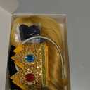 morvally Blonde Princess Cosplay Synthetic Wig with Crown and Earrings for Adult Women Long Wavy Costume Wig Set for Halloween Party (Adults Blonde)