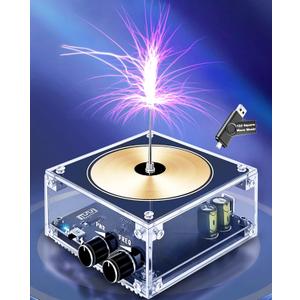 10 Cm Solid State Bluetooth Musical Tesla Coil Touchable Artificial Lightning Spark Gap Arc Generator Desktop Toy Arc Plasma Electric Power Wireless Transmission Science Teaching Experiment Model