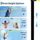 32FT Volleyball Net Set for Training, Adjustable Height 7.4' to 8' Volleyball Net Anti-Sagging, with Ball & Pump, Ground Stakes, Portable Carry Bag, Indoor & Outdoor Use