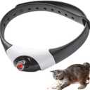 Wearable Automatic Cat Collar Laser Toy with Red Light, Interactive Cat Laser Toys for Indoor Cats, Rechargeable Electric Laser Collar Toy for Kitten (Black)