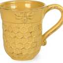 Boston International Embossed Ceramic Coffee Mug/Cup, 13-Ounces, Honeycomb