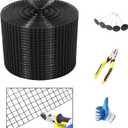 Solar Panel Guard, 10in X 100ft PVC Coated Critter Guard Roll Kit for Solar Panel Wire Screen, Black Pigeon Barrier Netting with 120 Fastener Clips, Cutting Scissor, Gloves