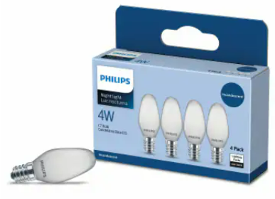 Philips 4-Watt C7 Incandescent Dimmable Light Bulb - Soft White (2700K)