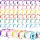 Cunno 60 Pcs Clear Toiletry Bag TSA Approved Cosmetic Bag Bulk Makeup Bag Travel Carry Airport Airline Compliant Bag for Women Men Summer Vacation Salon Mother Gift(Bright Color)