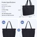 Wandering Nature Expandable Tote Bag for Women with Shoe Bag, Fits 40oz Tumbler for Carry-On Travel Work Gym (Black)