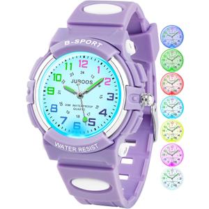 Juboos Kids Watch Analog for Boys Girls, Childrens Waterproof Soft Strap Kids Time Teaching Quartz Wristwatch for Ages 5-15