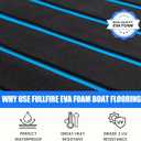 Fullfire EVA Foam Boat Flooring, Faux Teak Marine Boat Decking Sheet with Self-Adhesive Deck Carpet for Bass Boat Jon Boat Pontoon RV Kayak Floor 94" x 47"/35"/15"