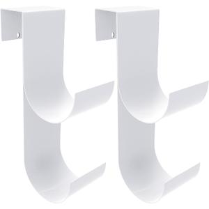 codree 2 PCS Pool Fence Hooks for Pool Equipment, White Heavy Duty Fence Hooks for Pool Poles, Slipe-on Fence Hanger for Pool Hose Pool Skimmer, Fit 3/4 Inch to 1-1/4 inch Railing