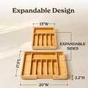 SMIRLY Silverware Drawer Organizer Bamboo Kitchen Drawer Organizer, Adjustable Utensil Holder and Cutlery Tray, Drawer Dividers for Flatware and Kitchen Utensils | Adjustable, Drawer Dividers, Flatware, Kitchen Utensils