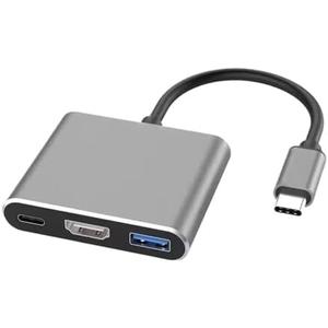 VSVAKHXC USB C to HDMI-Compatible VGA Type/C Digital AV Multiport Adapter 3 Converter to 4K 1080P(2Gray 3 in 1)