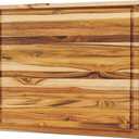 Teak Edge Grain Cutting Board 18x14x1.25", Deep Juice Groove & Side Handles