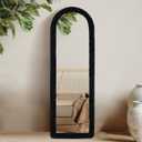 Fluffy Non-Slip Mirror Frame Cover - Stretchy Soft Protector for Arched & Full-Length Mirrors, 64"x21" Secure Fit, Easy Install Home Dcor, Fits Most Mirrors (Mirror Not Included) (Black)