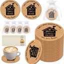 50 Sets Housewarming Party Decorations Home Sweet Coasters Cork Coaster with Thank You Cards Organza Bags Return Gifts for New Home Gift Guests Holiday Party Decorations