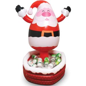 Santa Inflatable Cooler -Christmas in July Decorations Holiday Party Supplies Inflatable Cooler - Keeps Up to 72 Drinks Cold - 24" x 28" in - Yard Decoration (Santa)