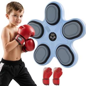 Droyek Music Boxing Machine with Boxing Gloves, Wall Mounted Smart Music Boxing Trainer, Electronic Boxing Target Workout Punching Equipment for Home, Indoor and Gym