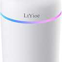 LtYioe Colorful Cool Mini Humidifier, USB Personal Desktop Humidifier for Car, Office Room, Bedroom,etc. Auto Shut-Off, 2 Mist Modes, Super Quiet. (White)