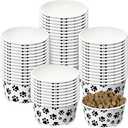 30 Pieces Disposable Dog Bowls Small Pet Feeding with Printed Pattern Dishes for Small Pet Paper Food Travel Bowls for Feeding Dogs and Cats Puppies Dry Wet Food Water(12 oz)