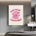 Pink Dog Wall Art - Motivational Positive Affirmations Quote Poster, Cute Animal Print for Kids Bedroom & Nursery Decor, Inspirational 'Everything is Figureoutable' Artwork (30X45cm Framed, colorful)