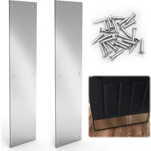 2 Pcs Push Door Plate 16x4 Stainless Steel Door Push Plate Metal Door Plate with Screws Kick Plate for Exterior Door for Door Avoid from Kicking