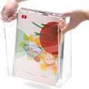 Noamus Acrylic Magazine Holder, Newspaper Stand Organizer with Handles, Anti-Slip Clear File Rack, Modern Book Basket Box, Mail Storage Bin Space Saver for Home Office Bathroom Bedroom Living Room