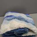 Wavy Bathroom Rug - Ocean Blue 3D Microfiber Carpet with Non-Slip Backing (63"x28")