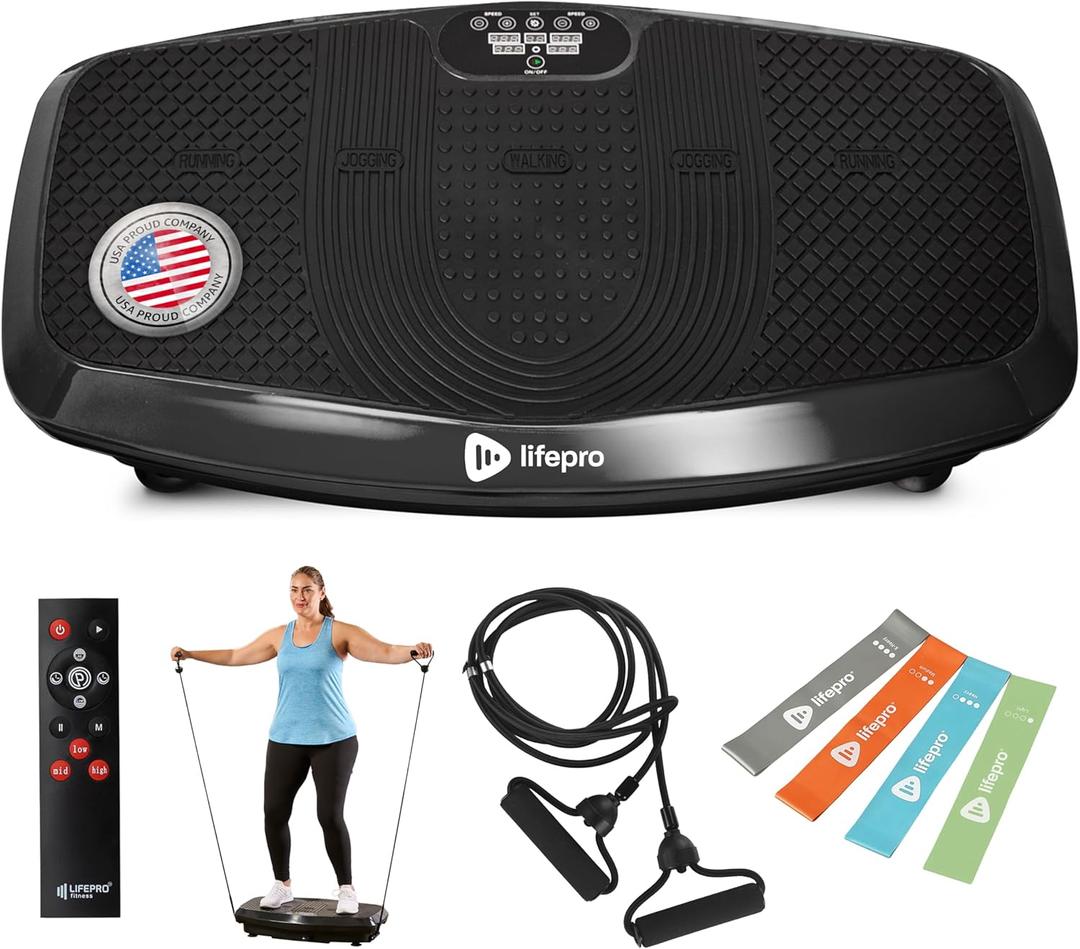 LifeProVibration Plate Exercise Machine (Large, Black)