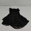 BNGD WWomen's Solid Color Sexy Halter Dress Slim Ruffle Lace A Swing Dresses (Medium Petite, Black)