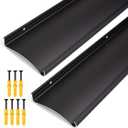 2-Pack 4" Extra-Wide Door Rain Drip Guard, 52" L Heavy Duty Aluminum Thickened Window Door Rain Deflector, Door Drip Cap, 0.8" Height Overhead Drip Edge (Black)