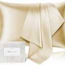 100% Pure Mulberry Silk Pillowcase for Hair and Skin - Allergen Resistant Dual Sides,600 Thread Count Silk Bed Pillow Cases with Hidden Zipper,1pc,King Size,Champagne