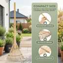 Toddmomy 23" Bamboo Hand Rake for Garden & Landscaping, Lightweight 20-Tine Wooden Rake for Leaves, Debris Gathering & Loosening, Compact Manual Cultivator for Yard, Flower Beds & Zen Garden