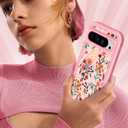 for Google Pixel 9 Pro XL Case - Women Girls Cute Cover Girly Aesthetic Kawaii Unique Design Teens Floral Flowers Heavy Duty Shockproof Protective Phone Case for Pixel 9 Pro XL 6.8 Inch