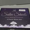 SLEEP SANCTUARY Satin Sheets Twin Size  3 Piece Luxury Silky Bed Set, Softer Than Silk, 15" Deep Pocket, Cooling & Wrinkle-Free, Moisture-Wicking & Breathable for Hair & Skin (Stone Grey)