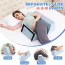 Positioning Wedge Pillow Side Sleeping Belt Connection, Limit Width Adjustable Bed Wedges Body Positioners for Back Pain Relief, Back Positioning Wedge for After Surgery, Anti Snoring (Lake blue)