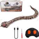 Remote Control Snake Toy, Realistic RC Rattlesnake Fast Moving Electric Fake Snake Toy Remote & Auto-Sensing Modes, Electronic Animal Scary Trick Prank Christmas for Kids Boys Cats Dogs (Light Brown)