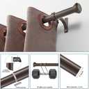 2 Pack Telescoping Curtain Rods, 1Inch Diameter Drapery Rods 72-144Inch Length Adjustable Rod with Brackets Window Treatment-Dark Bronze