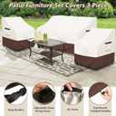Patio Furniture Covers,3 Piece Heavy Duty Waterproof Outdoor Furniture Cover,Outdoor Furniture Covers for Patio Furniture,Includes 2 Patio chair covers 30in and 1 Patio loveseat cover 58in,Beige