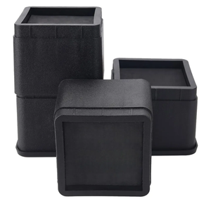 BTSD-home Adjustable Bed Risers 3 or 6 Inch - Heavy Duty Furniture Lifter Set of 4, Supports 2,200 lbs - for Under Bed Storage, Dorm, Bed Frame, Sofa, Table, Chair, Desk - Black