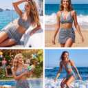 Blooming Jelly Women's High Waisted Bikini Sets Tummy Control Bathing Suit Two Piece Swim Suit 2026 Retro Swimsuit (Black, XS)