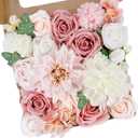 CEWOR Pink Flowers Artificial Flowers for Decoration Artificial Roses for Bridal Wedding Shower, Bouquets Set for Party Table Centerpieces Floral Arrangements Home Decor Indoor Outdoor Light-Pink