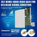 Maswell 4G 5G Directional 2X2 MIMO Antenna Outdoor, High Gain 10dBi, 700-3800MHz Cellular Signal Enhancer with 10km Range, SMA-Male LMR240 Equivalent Cables & TS9/RP-SMA