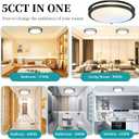 12Inch 3800LM Flush Mount LED Ceiling Light Fixtures, 36W, Black, Dimmable, Color Temperature Changeable, Suitable for Kitchen, Bathroom, Bedroom, Living Room, Dining Room