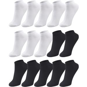Duufin 15 Pairs Ankle Socks for Women Low Cut No Show Casusal Women's Socks Size 5-9/9-11
