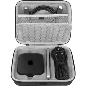 Geekria Hard Shell Travel Carrying Case, Compatible with Apple TV 4K 2024 3rd Generation / 2022 3rd Generation / 2021 2nd Generation/Siri Remote (Dark Grey)
