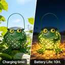 Solar Lanterns Outdoor, Solar Lights Outdoor Garden Decor, Waterproof Outdoor Hanging Lantern Solar Garden Lights Frog for Outside Patio Yard, Lawn, Porch, Backyard Decoration